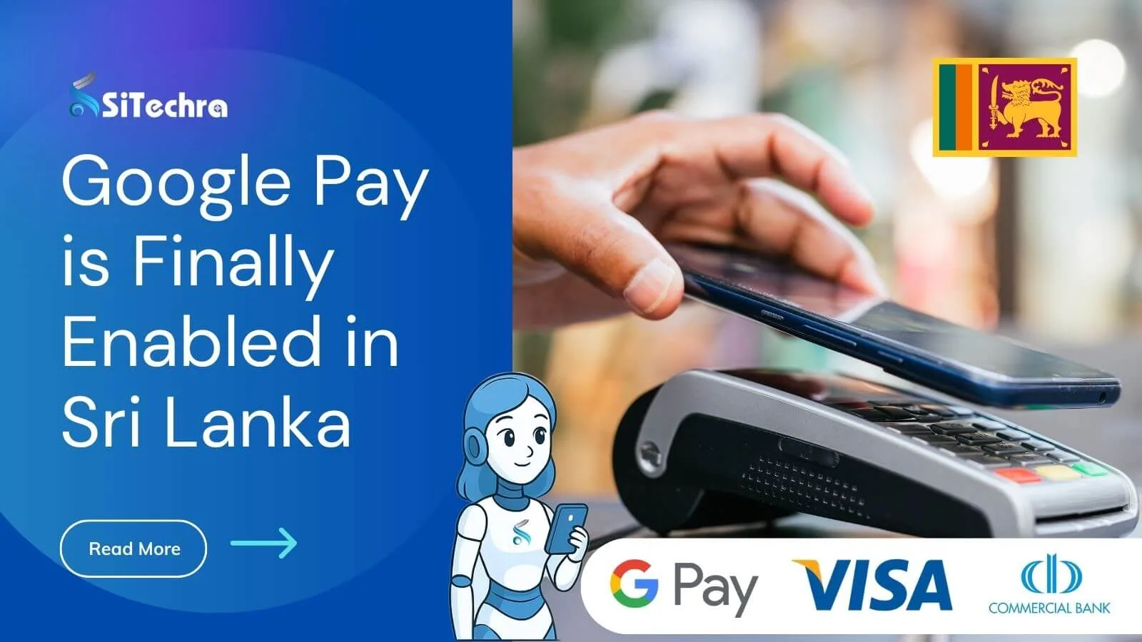 Google Pay contactless payment with a Commercial Bank card on a smartphone