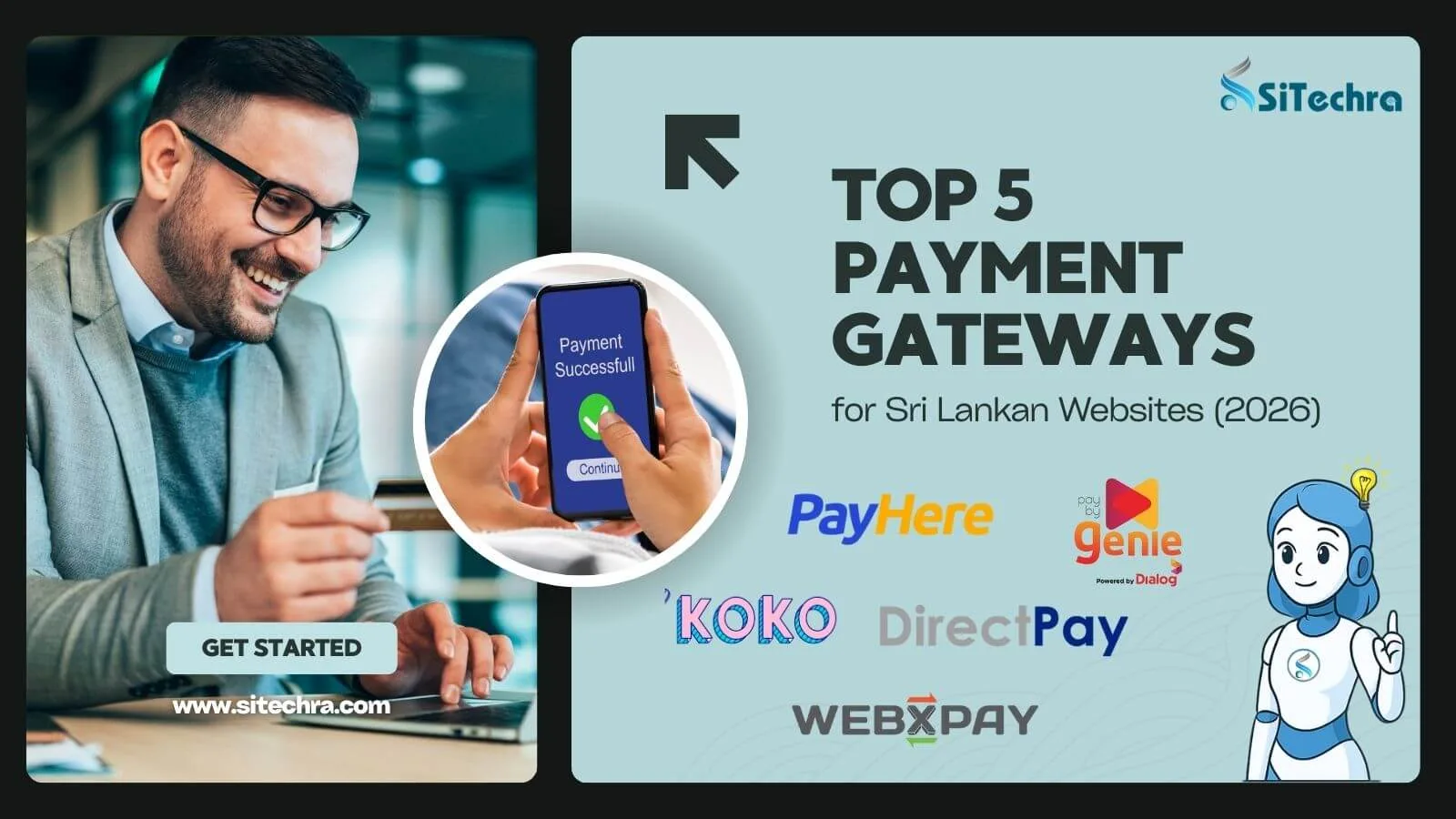 Sri Lankan payment gateway logos around a secure online checkout screen