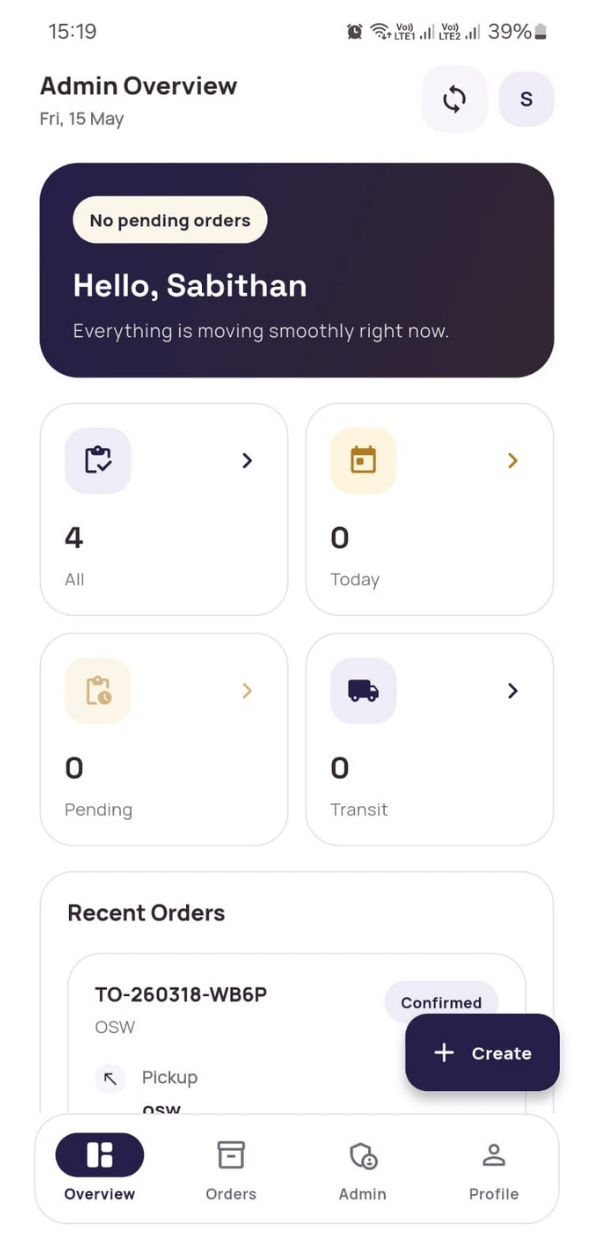 Business mobile app screen preview