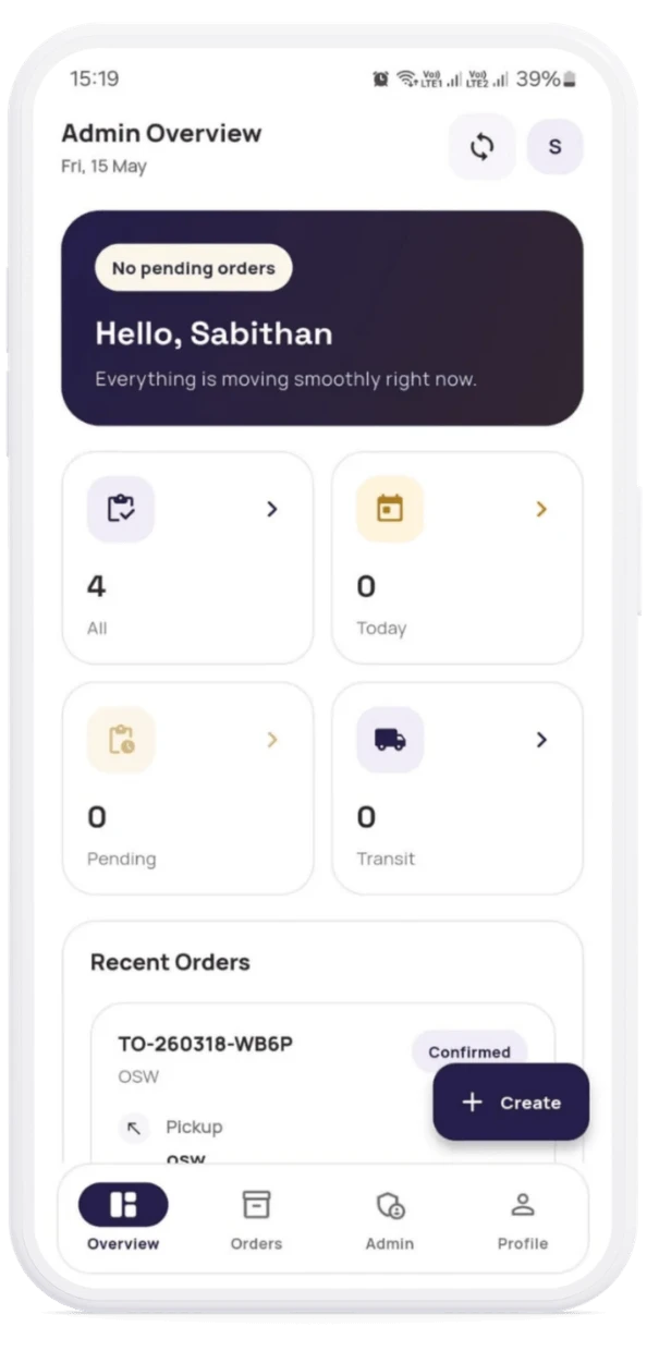 Business mobile app screen preview