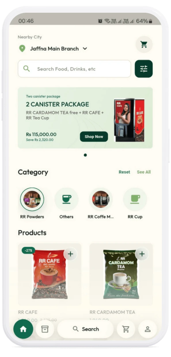 Delivery app screen preview